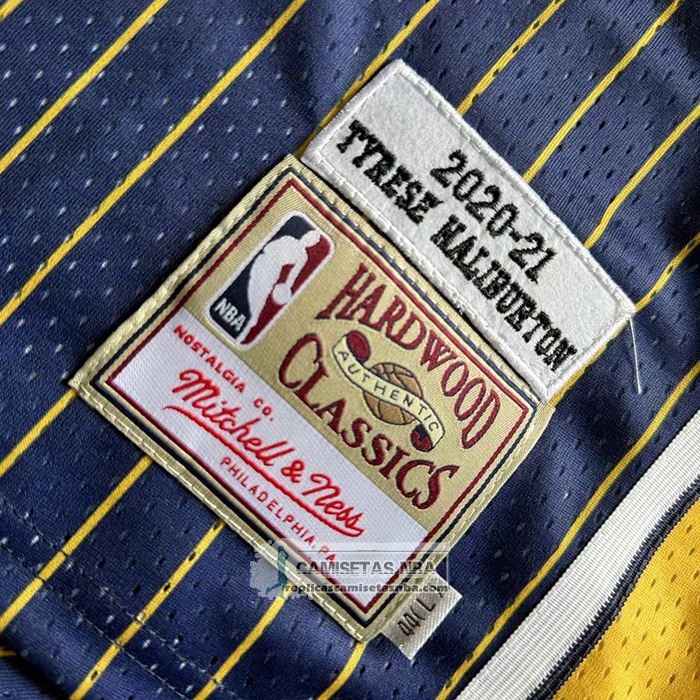 Camiseta Indiana Pacers Tyrese Haliburton NO 0 Mitchell & Ness 2020-21 Azul